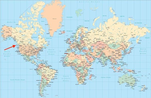 Localização de Vancouver no mapa mundial