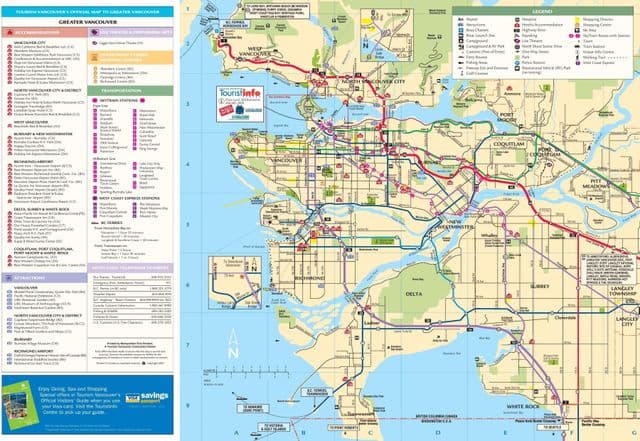 Mapa das estradas de Vancouver