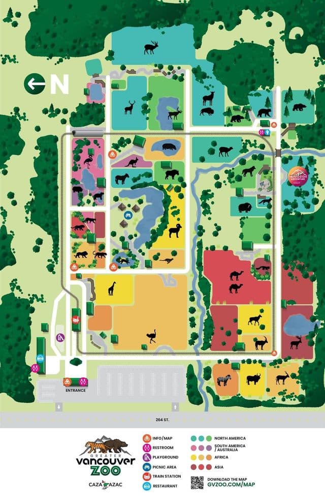 Mapa do Parque Zoológico de Vancouver